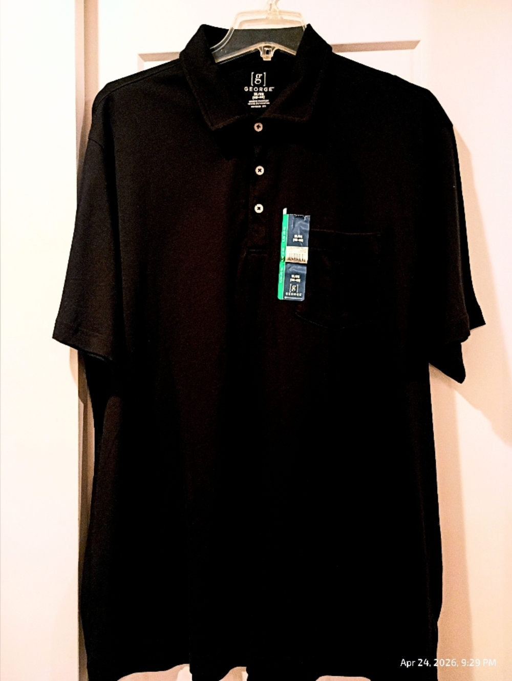 George Black Men's Polo with Chest Pocket